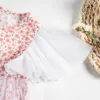 Mädchenkleider 2023 Brandneue Sommer -Baumwollbabymädchenkleid mit kurzen Ärmeln süßer Rock Kinder Kleidung Sommer -Dings R230816