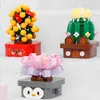 Blocks Bloco de construção de flores Conjunto de plantas em vaso B Toys Sunflower Rose Flower para Montagem do Kit Romântico B Toys for Kids Gift R230817