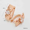 Charm New Flower White Natural Zircon Rectangle Women Romantic Fashion Jewelry 585 Rose Gold Color Unique Gift Dangle örhängen J230817