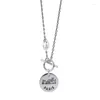 Pendant Necklaces LIVVY Silver Color Round Necklace Simple Clavicle OT Chain For Woman Trendy Neck Jewelry Accessories