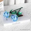 Blokken 2 Blue Rose Building Block Flowers Diy Creative Immortal Flower Arrangement Pot Plant Home Decoratie Kinderen speelgoedvriend cadeau R230817