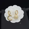 Boucles d'oreilles en argent designer pour femmes lettres de plate-forme d'oreilles en or boucles d'oreilles dorées