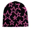 Beanieskull Caps Hats Cap Sticke Pullover Wool Hat Caps Star Printed Warm Hat Hiphop Beanie Street Punk Winter Sticke Cap Y2K Gothic Unisex 230816