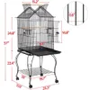 Bird Cages 57 "Rolling Metal Parrot Cage with Open Top Svart slitstarka robust tunga Safe 263 lb 230816