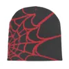 Czapki czapki czapki Y2K Gothic Spider Wzór wełniany akrylowy kapelusz Kobiet Kobiet czapki zimowe ciepłe czapki Brunge Hip Hop swobodny czaszki na zewnątrz czapka 230816