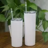 Großhandelspreis Sublimation Tumbler Skinny 20 Unzen Tassen Edelstahl Isolierte gerade Tasse Weißbier Kaffee in stocksffgh Pvafn