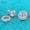 Charm Smyoue 2CT03CT Full Studs Ohrring für Frauen Sparkling Diamond Hochzeitsfeier Ohrstudel S925 Sterling Silber Schmuck 230817