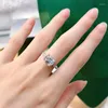 Cluster Rings Springlady 925 Sterling Silver 7 9mm Emerald Cut Lab Sapphire High Carbon Diamonds Gemstone Förlovningsring Fina smycken