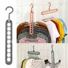 Hangers opslaggarderobe droogrek 9 gat roterende vouwen multifunctionele ruimtevaartbesparende huishoudelijke huisorganisatoren kleding