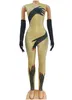 Women's Jumpsuits Rompers Black Gold Sequins Jumpsuit Gloves Sexy PoleDance Outfit Women Di Ds Party Gogo ClothingClubwear Drag Queen Costume 230816