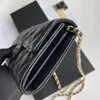 Toppdesigner Caviar Crossbody Evening Bags Clutch Lady äkta läder Klassiska bokstavsdesign Handväskor mynt Purse Womans Luxury Gold Chains Shoulder Bag