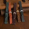 Watch Bands Wocci Çılgın At Deri Orijinal Deri Cowhide Band 18mm 20mm 22mm Bilezik Erkekler İçin Banka Bandı Siyah Yeşil Kahverengi Tan 230817