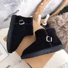 Klasyczna australijska mini platforma Snow Ugglie Buty projektant zimowych kostek damski gęste, szczere skórzane ciepłe i puszyste buty 34-43 EUR