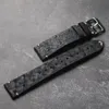 Watch Bands Handmade Ostrich Leather Strap 18 19 20 21 22MM Black Soft Thin Men Bracelet Vintage Leather Bracelet 230817