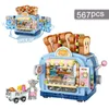 Blocks City Street View Mini Bausteine ​​DIY Bäckerei Vertriebsgeschäft Spaß zusammenstellen Ornamente Kinder Bildungsspielzeug Jungen Mädchen Geschenke R230817