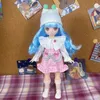 Dolls 30cm Bjd Doll 16 Cute Anime Full Set Cartoon Face with Skirt Headdress Children Dress Up Diy Fashion Kid Toy 230816
