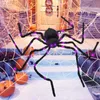 Andra evenemangsfestleveranser 30 150 cm Halloween dekoration spindel överdimensionerad lysande led plysch jätte webbhem bar Haunted House Prop Holiday Decor 230816