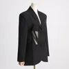 Kadınlar Takım Moda Ofisi Lady Fransız Leisure Siyah Balık Kambonu Bel Dikiş İnce Perspektif Takım elbise Ceket Kadın Erken Sonbahar 2023