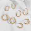 Серьги обручи изысканный гладкий открытый C Shape Shape для женщин 18 тыс. Золото.