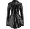 여자 가죽 2023 Quick Sell Jacket European American Fashion PU Swallow Tail Ruffle Women