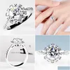 Rings Exquise Flower Ring Inlay Dazzling Cubic Zirconia Fashion Geometry Women Engagement Banquer Verjaardag Geschenk Jewellry Drop deliv Dhxam