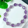 Bangle Natural Faseted Amethyst Freeform Bransoletka Kryształowe bransoletki okrągłe koralika rozciągnięcie uzdrawianie kamień