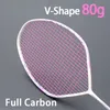 Other Sporting Goods Style V shape 100 Carbon Fiber Strung Badminton Rackets Ultralight 4U 80G Professional Training Offensive Racquet For Adult 230816