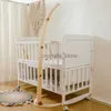 Baby Floor Bending Bed Bell Bracket Toy 0-12 Month Wooden Newborn Music Box Bed Bell Hanging Holder Bracket Crib Toy Gift HKD230817