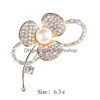 Épingles broches bijoux de mode vintage épingles en or listins cristaux imitation de fleur de perle accessoires de gouttes