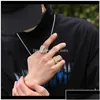 Cluster Rings 18K Gold Plated With Cz Stone Iced Out Cool Hiphop Ring Esign Luxury Hip Hop Jewelry Fl Dimaond T82Gy Aj4Gz Drop Deliver Dhawu