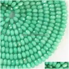 Autres perles Stone Natural Amazonite Jades Chalcedony 2x4mm 4x6 mm 5x8 mm Facet Rondelle Abacus Charmes lâches bijoux faisant 15b155 Drop Dhknn