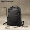 Schooltassen Hoogwaardige mode echt lederen rugzak mannen Bagpack Studententas Dagelijkse mannelijke RUCKSACK Large Knapsack Black 230817