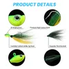 Baits Lures Goture 5pcs/lot Bucktail Jigs Head Hook 3D Eyes Bait 7g 14g 28g 56g Deer Hair Feather Hook Beard Jigging Lure Fishing 230816