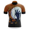 السباق يضع Halloween Hand of Death Cycling مجموعة سراويل سروال سراويل دراجة القميص قميص دراجة دراجة قصيرة الأكمام دائرة أسفل