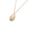 Pendant Necklaces Light Yellow Gold Color Oval Shape Shell And Pearls Link Chain Necklace Temperament Jewelry