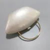 Evening Bags Pearl bead shaped acrylic clutch bag women designer evening party tote box purse ivory handbag 230816