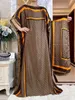 Vestidos de talla grande 2023 Estilo de moda de moda Africana Mujeres Africanas Dubai Dashiki Abaya Diseño de estampado de tamaño libre con bufanda suelta Vestido largo 230816