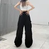 Pantaloni da donna americana piccante ragazza retrò lavoro casual femmina largo gamba larga y2k leggings di strada alta gambo in streetwear