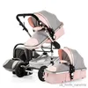 Poussettes # 3 en 1 poussette de luxe Luxury High Paysage bébé Pram Portable bébé Carriage Multifinectional Carriage Double face R230817