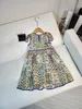 Designer babykläder ärmlös design flickor klänning storlek 100-150 cm fluga slips dekoration barn klänning bomullsfärg barn kjol juni21