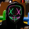 Masques de fête mené Glow Black Masque en forme de V Cold Halloween Ghost Ghost Dance Fun Anilement Année Festival Role de Festival Playage Vêtements Suppli DH5V1