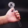 5 cm balle 8 pouces de longueur en verre tuyau en verre transparent transparent du brûleur d'huile en verre transparent Adaptateur à ongles à tube en verre épais