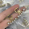 Luxury Stud Oreing Bring Double Letter G Logo Earring Femmes Hoop Designer Bijoux Ggity Crystal Pearl Earrings Woman 5655