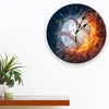 Wall Clocks Water And Fire Tennis 3d Clock Modern Design Farmhouse Decor Kitchen Vintage PVC Round Living Room Decoration