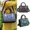 Hobo Frauen floral gestickte Handtasche Ethnische Boho -Leinwand Einkaufsbeutel Reißverschlussbeutel HKD230817