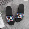 Pantofole Scarpe da spiaggia Sandali estivi con piattaforma alta da donna Infradito con zeppa Pantofole fatte a mano con pendenza Scarpe con fiori di cristallo femminili