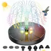 Tuindecoraties 1 Optionsolar Fountain Waterpomp met kleur LED -lichten voor vogelbad 3W 7 Nozzles 4 Fixers zwevende vijvertank Dr Dhby7