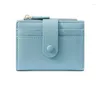 Wallets Retro Simple Women's Short Two-fold Japanese Wallet Student Zipper Multi-function Folding Coin