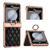 قوس الطلاء لـ Samsung Galaxy Z Flip 5 4 3 Flip4 Case Leather Ring Ring Cover