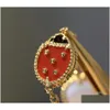 Charm Bracelets Designer 2021 Serie LadyBug Fashion Clover Armreifenkette Hochqualitäts Sterling Sier Gold für Frauen gir dhseq